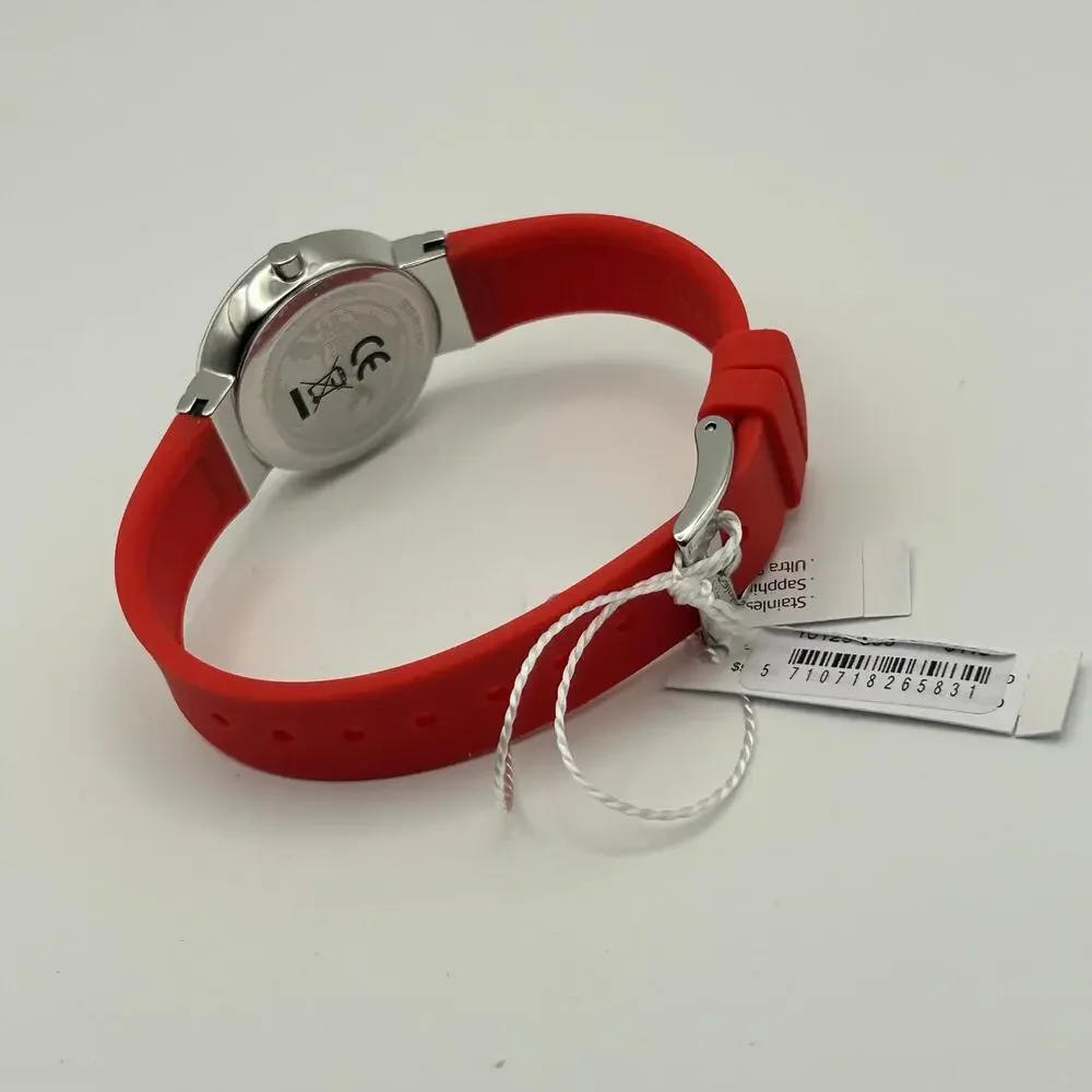 BERING Classic 10129-503 Women’s Watch Red Silicon Band Working New Battery